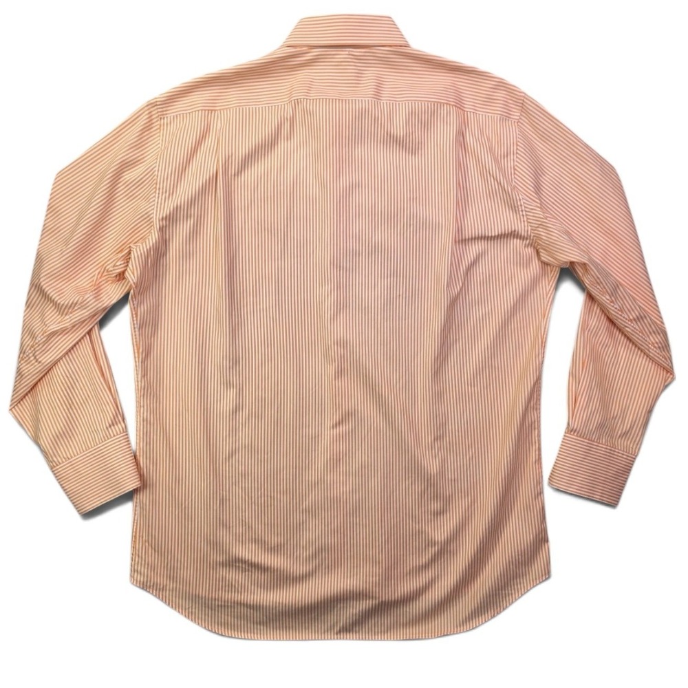 Stenströms Fitted Body Orange Stripe Twofold Cotton Dress Shirt Men 17 43 - Picture 3 of 8